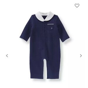NWT Janie and Jack Navy Blue Quilted One-Piece Newborn